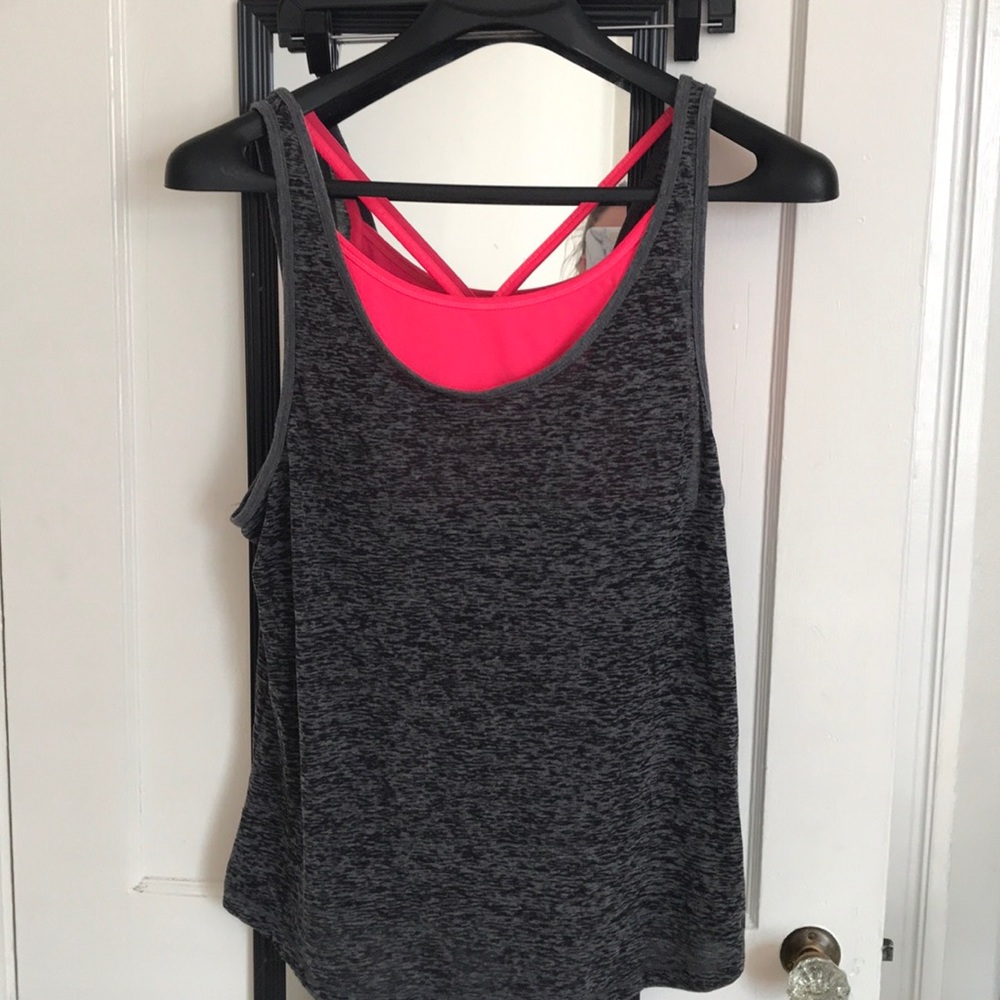 Athletic tank with built in bra